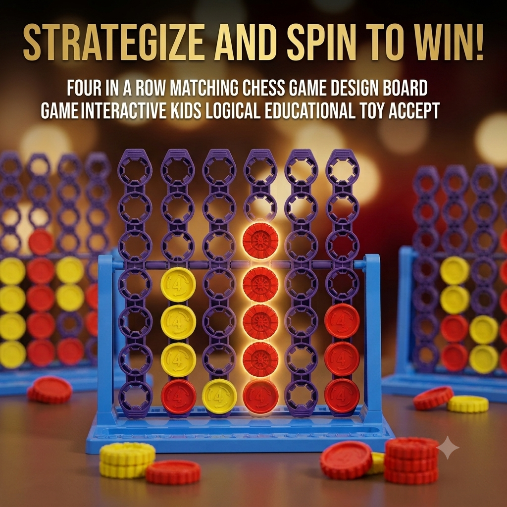 Four in a Row Board Game – Interactive Matching Chess Strategy Toy for Kids & Family Fun
