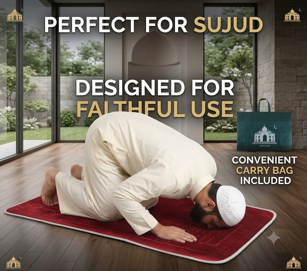 Foldable Muslim Prayer Rug Foam Prayer Mat with Comfortable Backrest