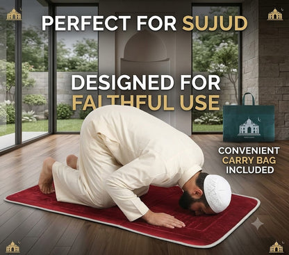 Foldable Muslim Prayer Rug Foam Prayer Mat with Comfortable Backrest