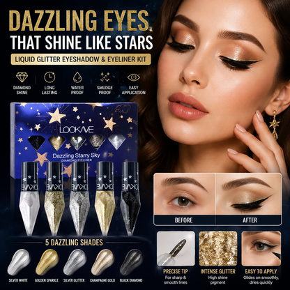 Liquid Glitter Eyeshadow & Eyeliner Kit Diamond-Shine Eye Makeup