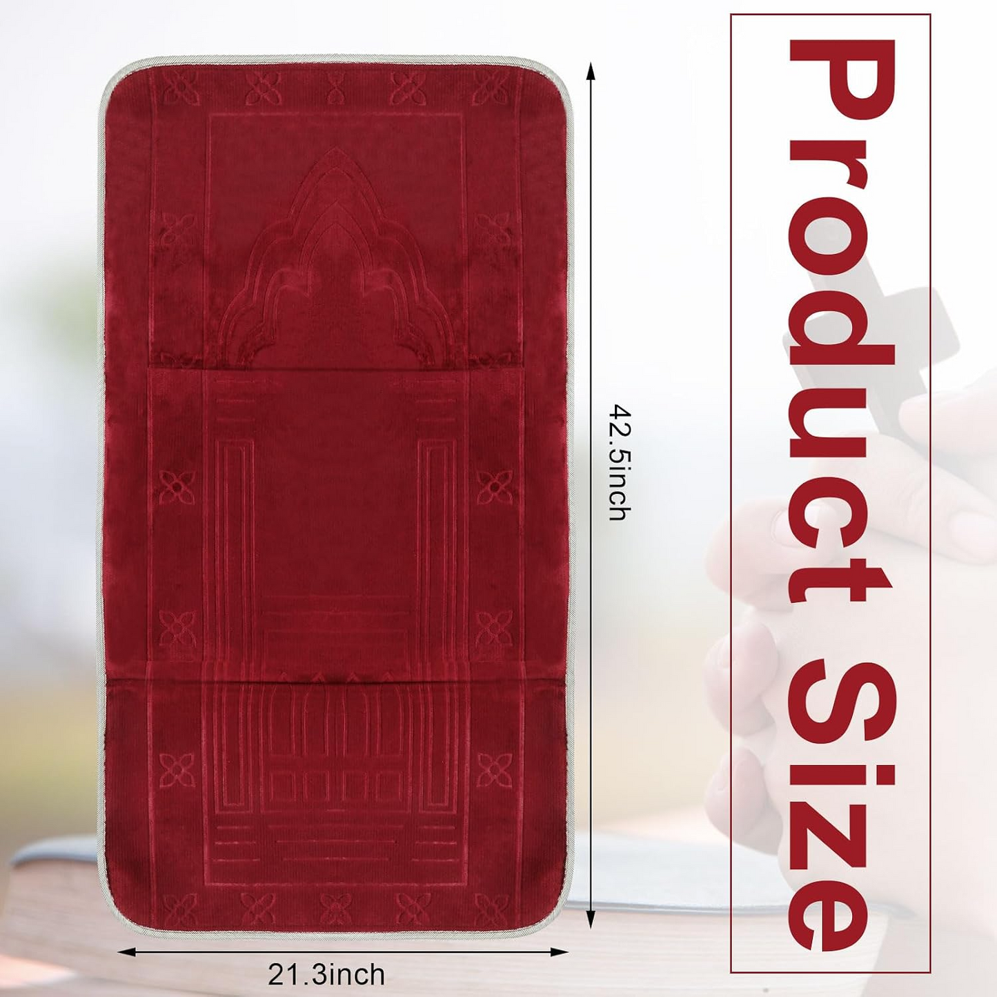 Foldable Muslim Prayer Rug Foam Prayer Mat with Comfortable Backrest
