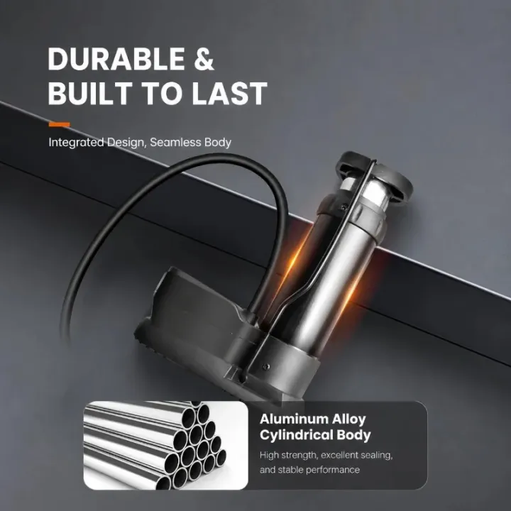 Portable Mini Compact Foot-Activated Air Pump for Bicycles, Balls