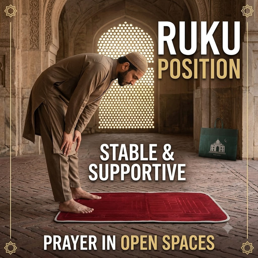 Foldable Muslim Prayer Rug Foam Prayer Mat with Comfortable Backrest
