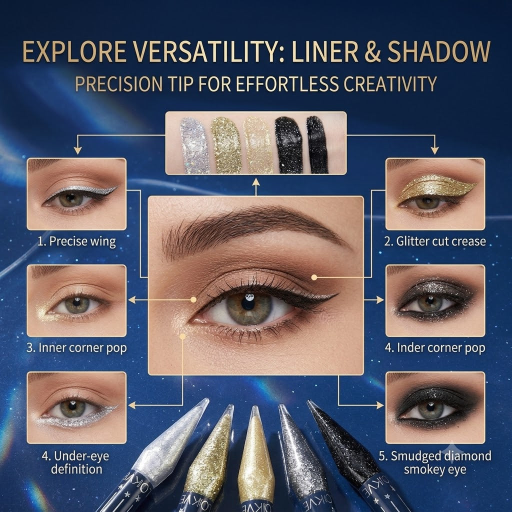 Liquid Glitter Eyeshadow & Eyeliner Kit Diamond-Shine Eye Makeup